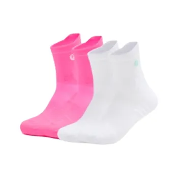 QIAODAN Running Socks Men's 2 Pack Fluorescent Flying Shadow Pink/Jordan White