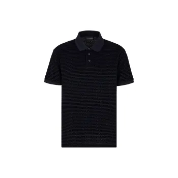 EMPORIO ARMANI Asv Lyocell blend Jersey Polo Shirt With Flocked Lettering All Over