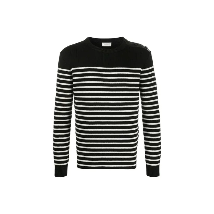 SAINT LAURENT Striped Knitted Sweater-0