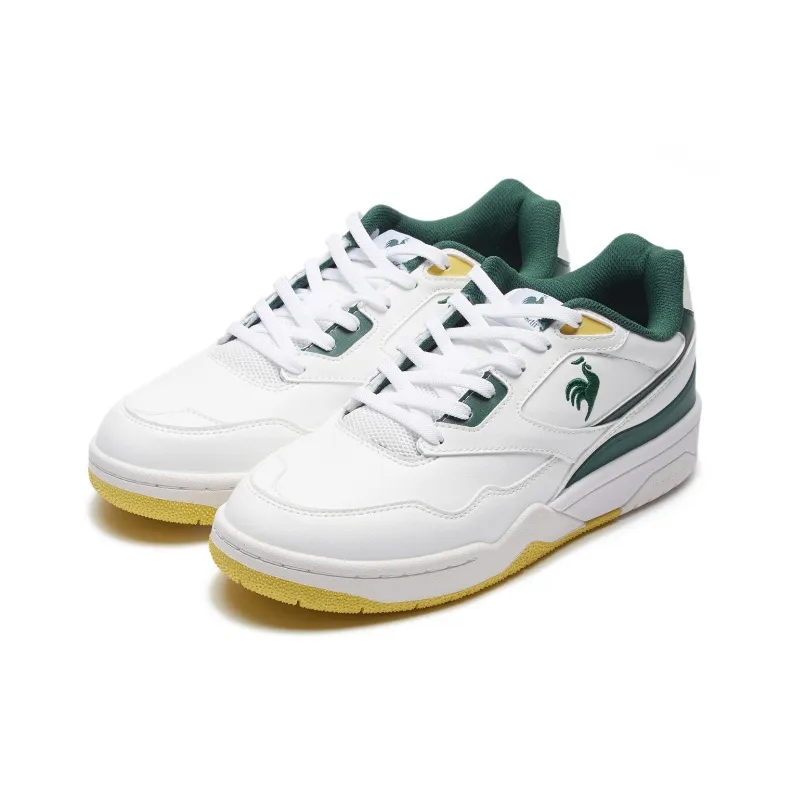 Le Coq Sportif Abrasion Resistant Slip Resistant Low Top Tennis Shoes Unisex White Green-1