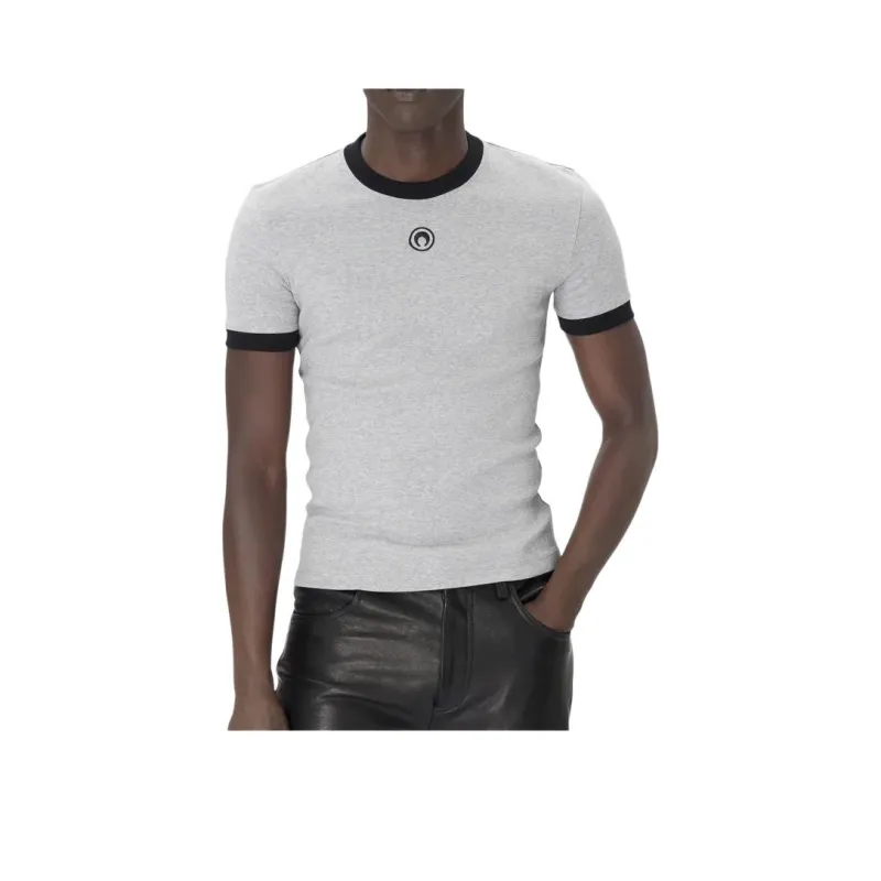 Marine Serre Moon Logo Jersey Fitted T Shirt-0