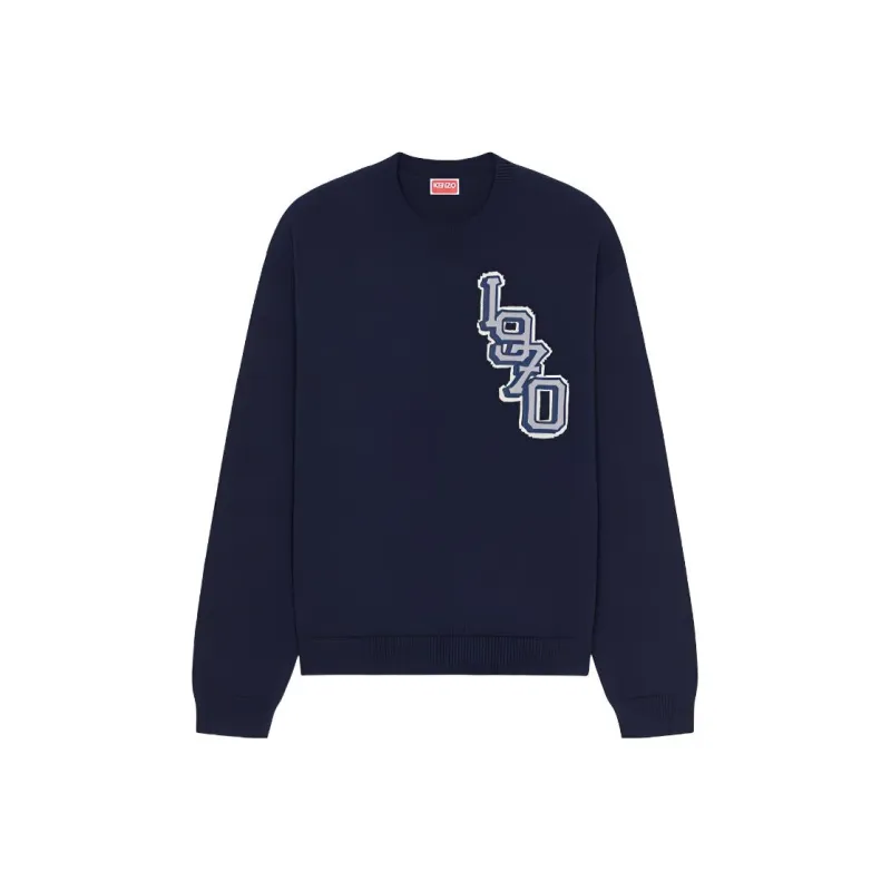 KENZO Logo Patch Crewneck Knit Jumper-0