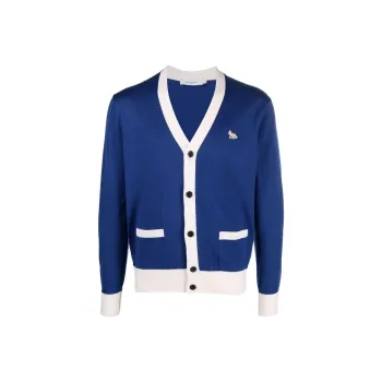 Maison Kitsune Sweaters Unisex Blue White Two Tone