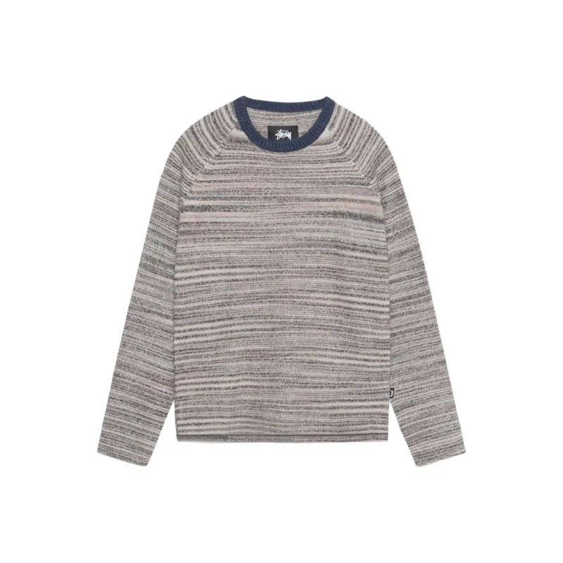 Stussy Textured Knit Contrast Collar Crew-0
