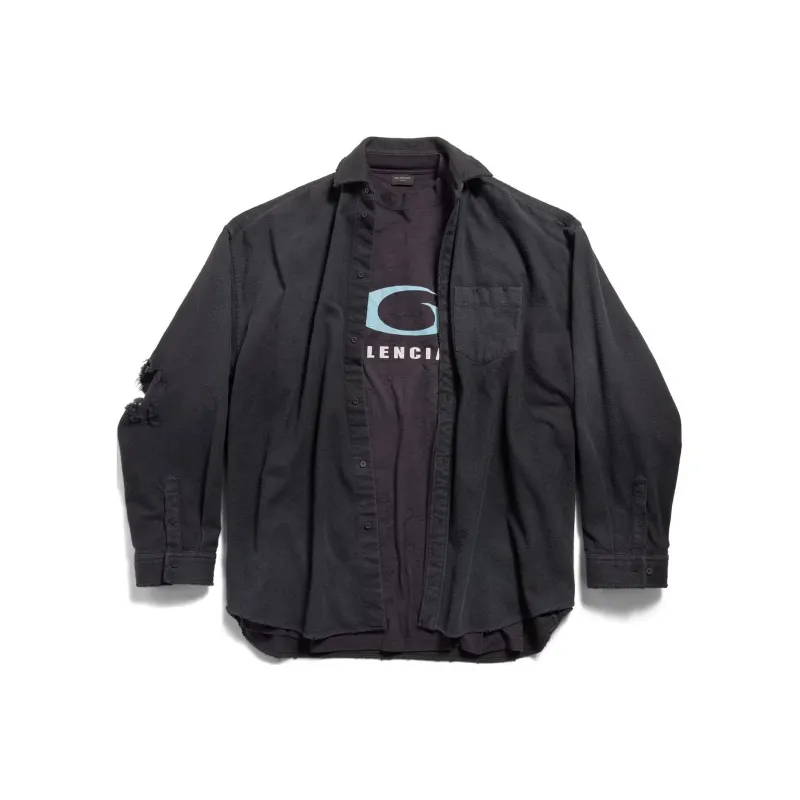Balenciaga Loop Sports Icon Destroyed Layered Shirt-0