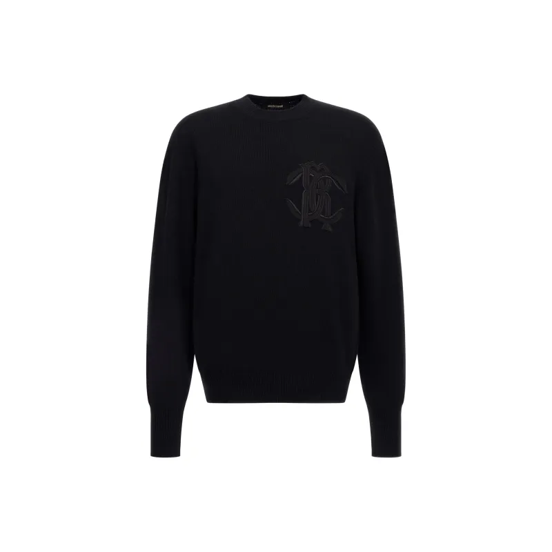 Roberto Cavalli Logo embroidered Wool Sweatshirt-0