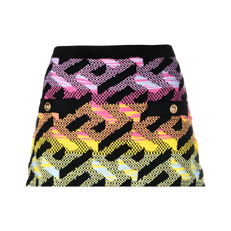 VERSACE Skirt With La Greca Motif 'Multicolor'-4