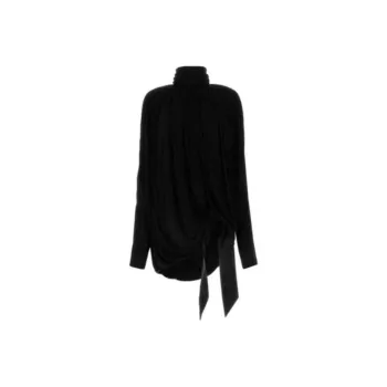 SAINT LAURENT High Neck Pleated Shirt