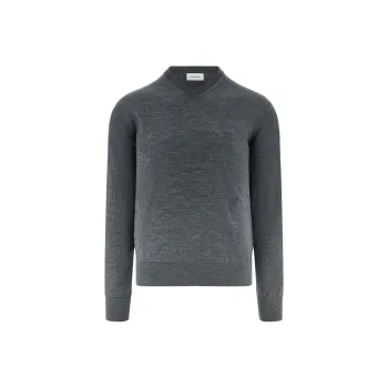 Ferragamo V neck Charcoal Wool Sweater
