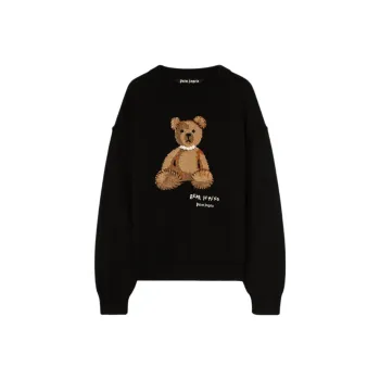 PALM ANGELS Bear In Mind Bear Intarsia Knitted Jumper
