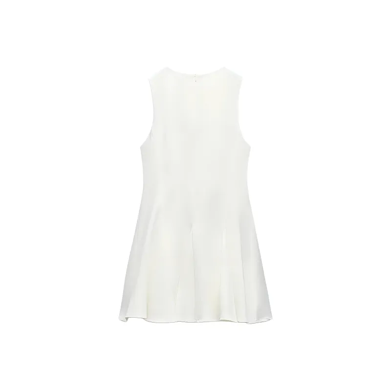 ZARA Sleeveless Dress Women's Frosted White-1