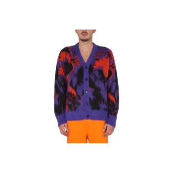 MSGM Abstract Printed Long Sleeved Cardigan
