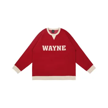 WAYNEXZAVIER Loose Fit Sweater Men's Red
