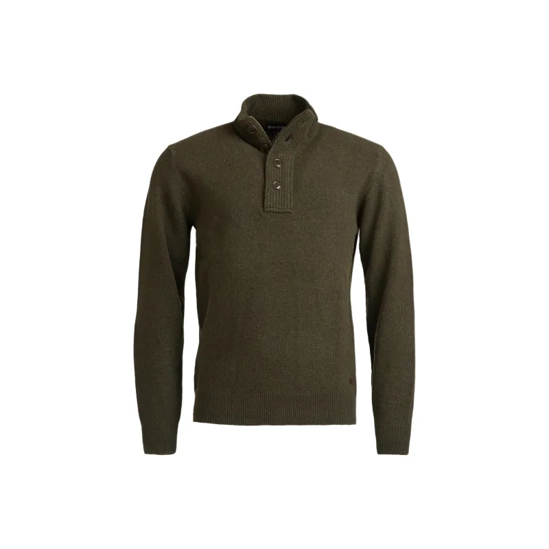 BARBOUR High Neck Half Buttoned Knit Jumper-0