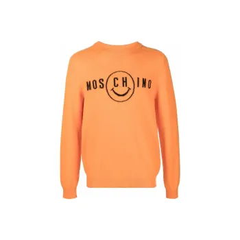 MOSCHINO Cashmere Sweaters Men Orange Red