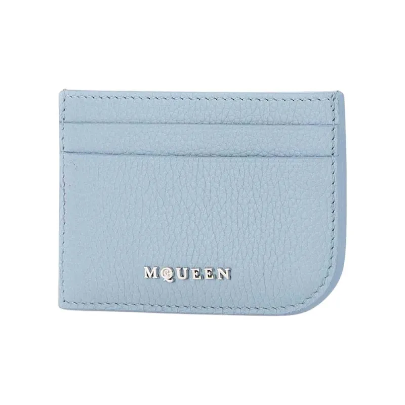 Alexander McQueen Leather Card Holder Men's Light Blue-1