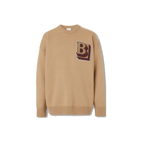 Burberry Wool Round Neck Knitwear Men's Camel 80443321