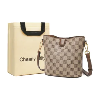 Chearly Kitity PVC Crossbody Bag, Shoulder Bag Women's Caramel Coffee/Khaki Coffee