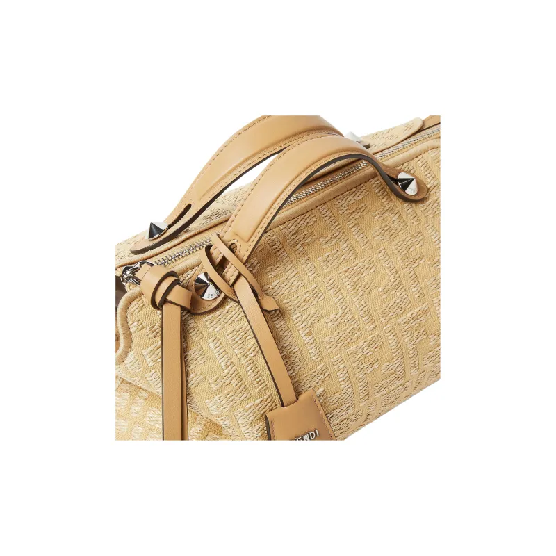 FENDI By The Way Series Cotton Handbag Medium Size Women's Beige-6
