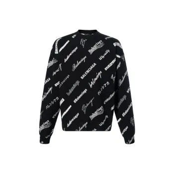Balenciaga Logo Print Crewneck Sweater