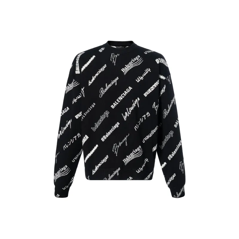 Balenciaga Logo Print Crewneck Sweater-0