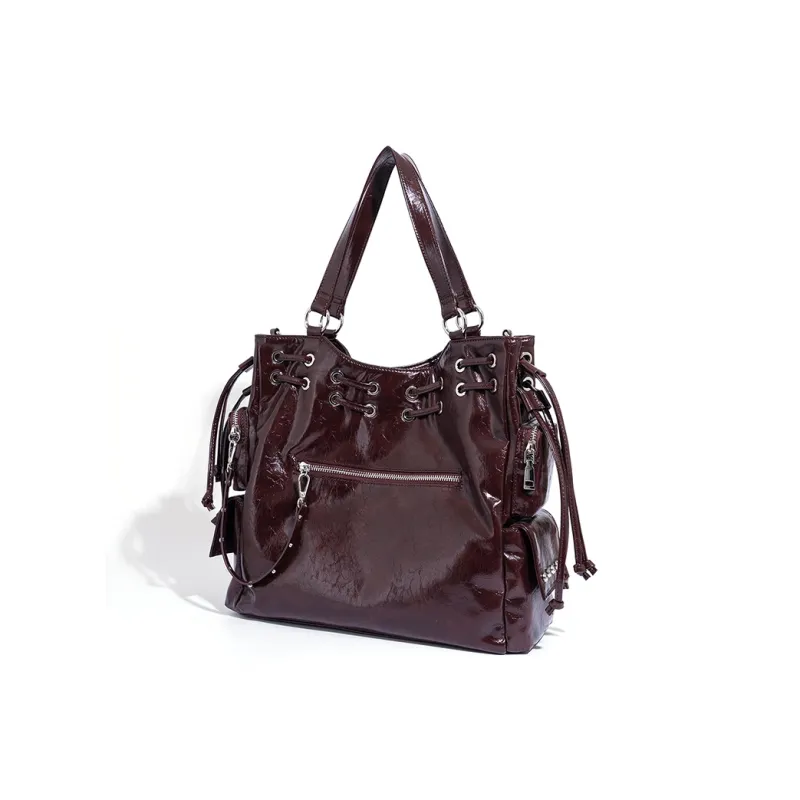 Vigno Synthetic Leather Shoulder Bag, Handbag Women's Black/Red/White-12