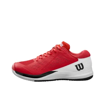 Wilson Rush Pro Ace Cushioning, Wear Resistant Low Top Tennis Shoes Men's Red White