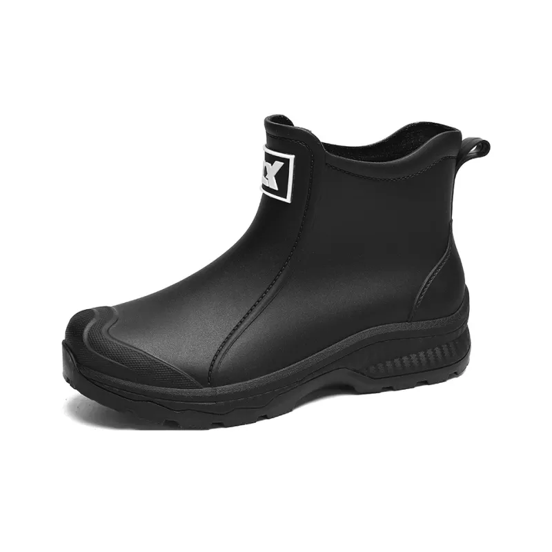LONGYING Rain Boots Men Black/Khaki/Ecru-1