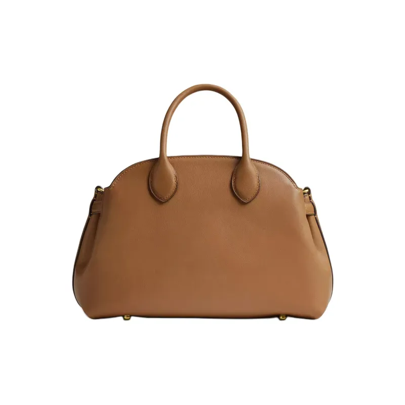COACH Empire Carryall Textured Leather One Shoulder Handbag Large Size Women's Brass & Honey Brown-2