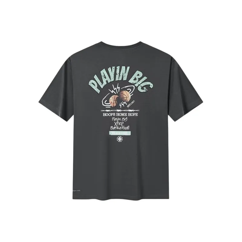 XTEP Basketball Collection T Shirt Men's Mudstone Gray-1