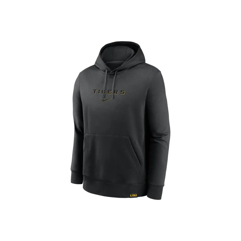 Nike Lsu Tigers Statement Wordmark Lockup Heavyweight Men's Nike College Pullover Hoodie-0