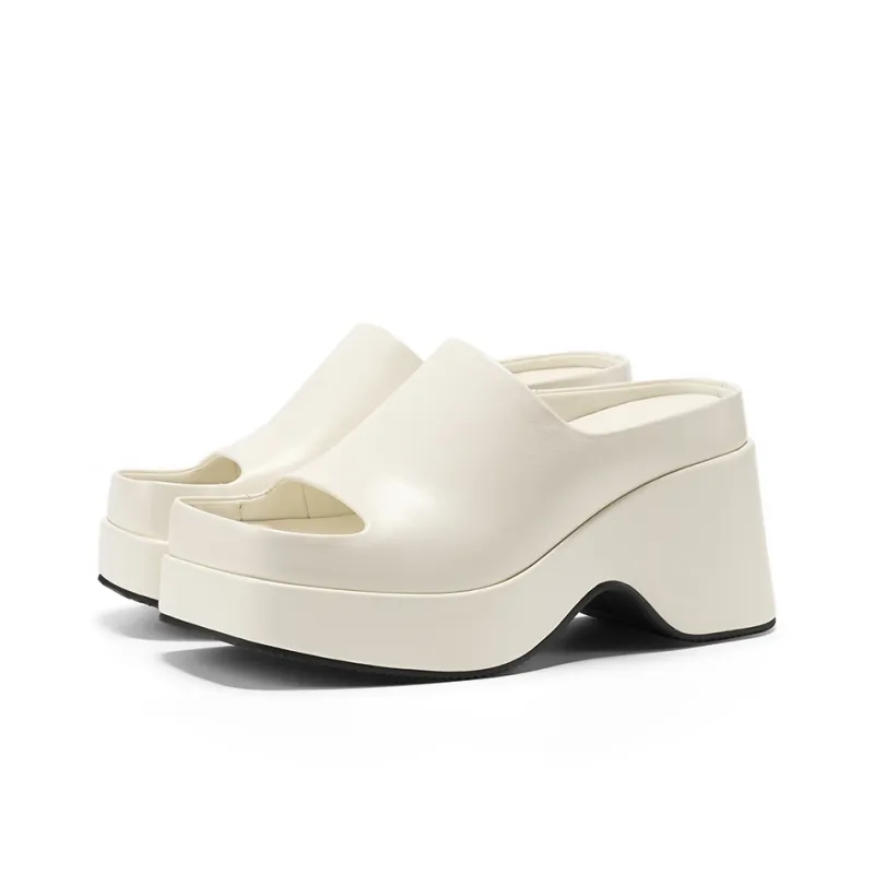 GG CC Cushioning Slip Resistant Abrasion Resistant Platform Height Increasing Slide Slippers Women's-8