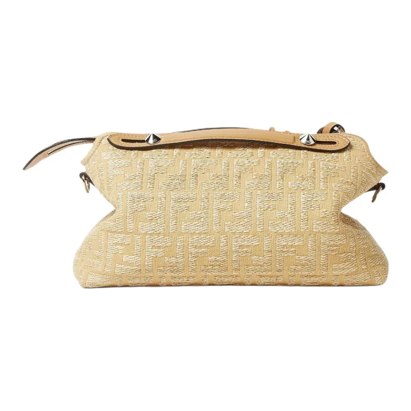 FENDI By The Way Series Cotton Handbag Medium Size Women's Beige-3
