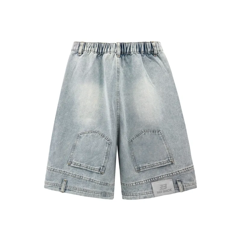 FAR BACK Denim Shorts Unisex-1