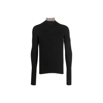 PRADA Jacquard Collar Turtleneck Sweater