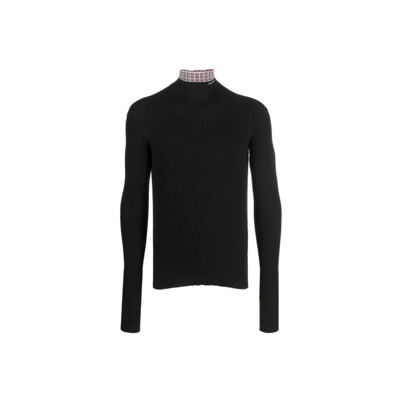PRADA Jacquard Collar Turtleneck Sweater-0
