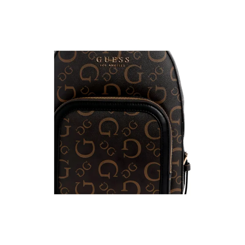 GUESS Coated Canvas Backpack Women's Dark Brown-2