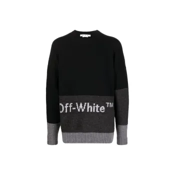 OFF-WHITE Colour-block Logo Intarsia Jumper