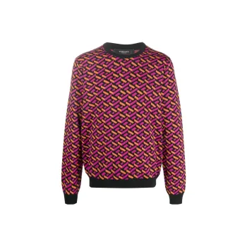VERSACE Greca Pattern Crewneck Sweater