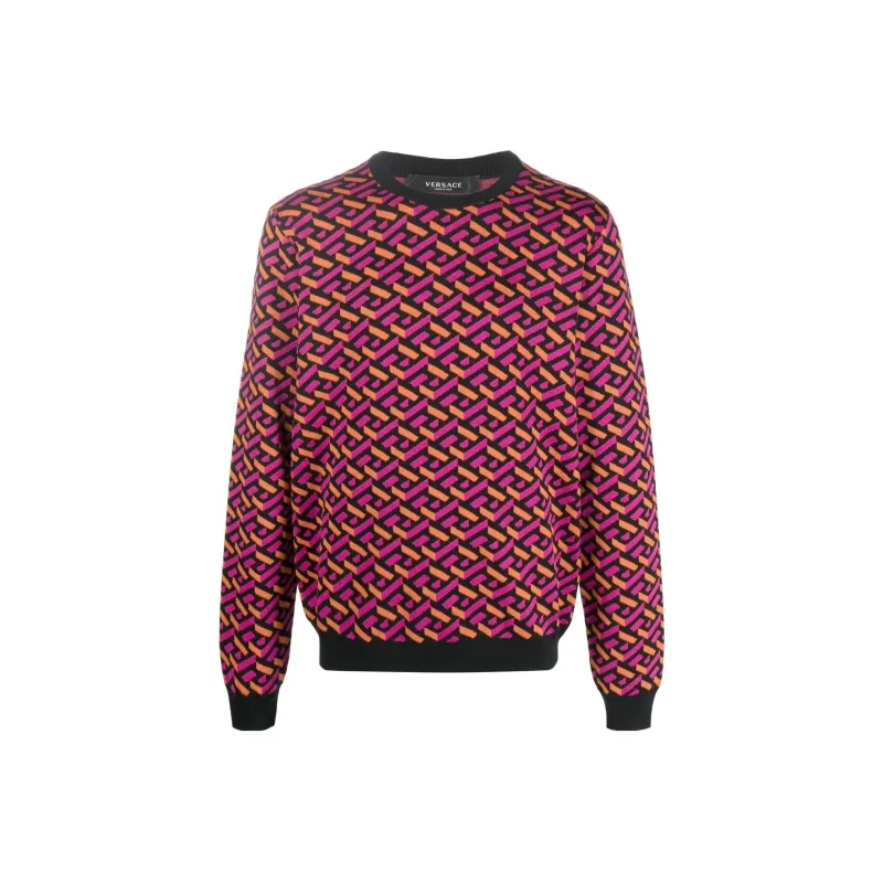 VERSACE Greca Pattern Crewneck Sweater-0