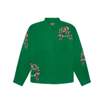 Denim Tears The Great Black Jockeys Series Shirts Unisex Green