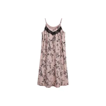Sha Qian Nightgown Women's Milk Tea Pink