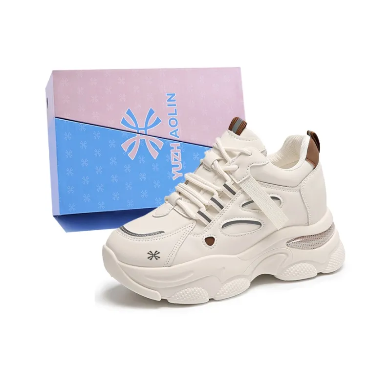 YUZHAOLIN Anti-Slip And Wear-Resistant Height Increasing Low-Top Chunky Sneakers Women's-13