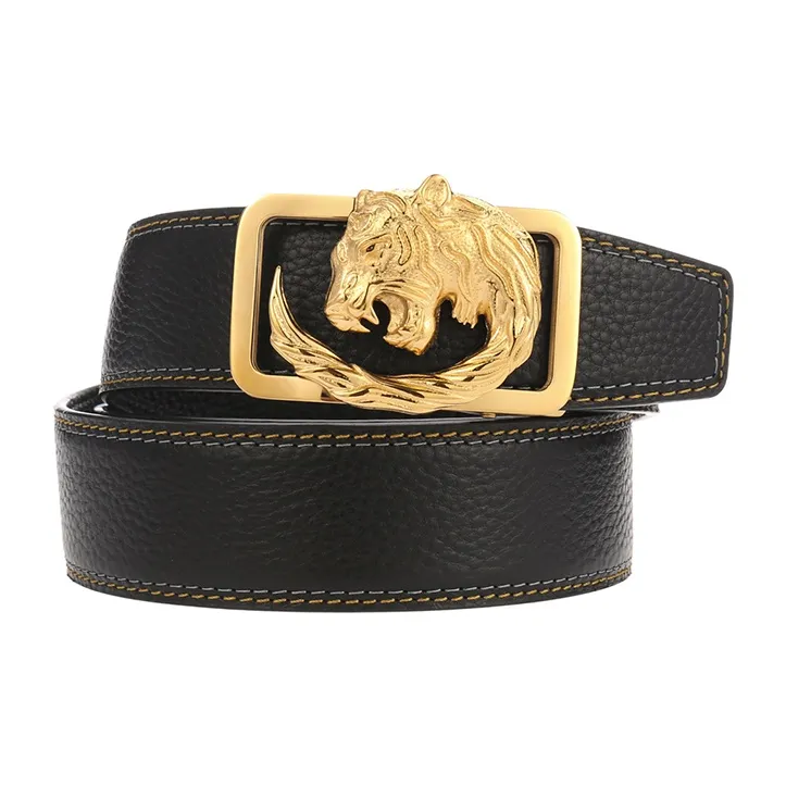 YUZHAOLIN Cow Leather Belts Men's Width 3.8cm-1