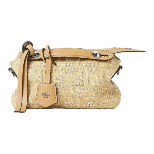 FENDI By The Way Series Cotton One Shoulder Handbag Mini Women's Beige