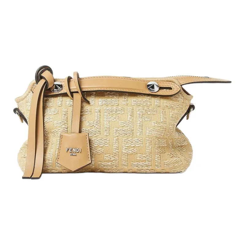 FENDI By The Way Series Cotton One Shoulder Handbag Mini Women's Beige-0