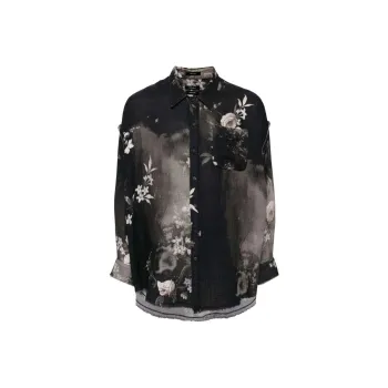 R13 Shredded Seam Floral Print Shirt