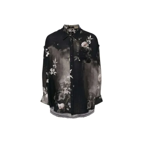 R13 Shredded Seam Floral Print Shirt