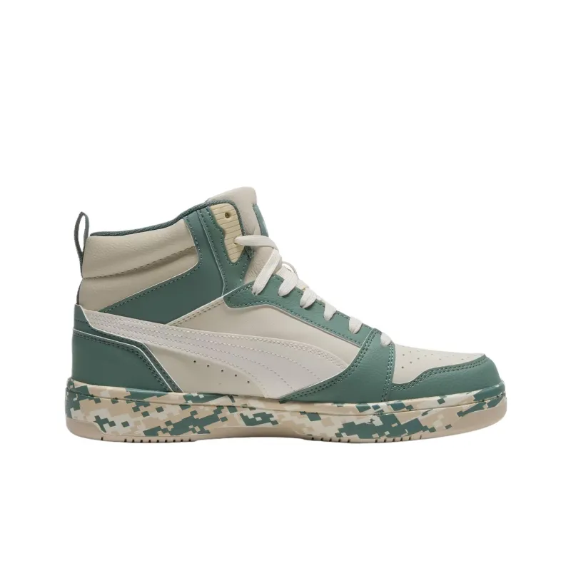PUMA Rebound V6 High Top Training Shoes Men's White Green-1