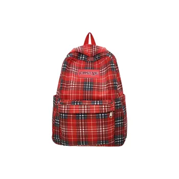 SEVENMOONS Nylon Backpack Unisex Red/Light Green/Blue